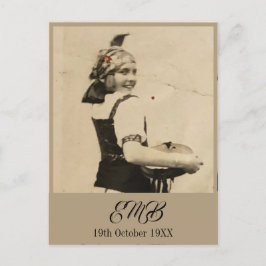 100:e Eleganten på födelsedagen Monogram Foto Inbjudan Vykort