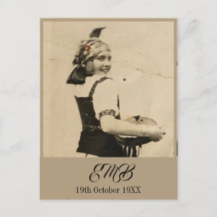 100:e Eleganten på födelsedagen Monogram Foto Inbjudan Vykort