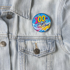 100:e färgglada flygplansresan minnessak knapp