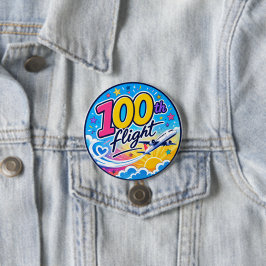 100:e färgglada flygplansresan minnessak knapp