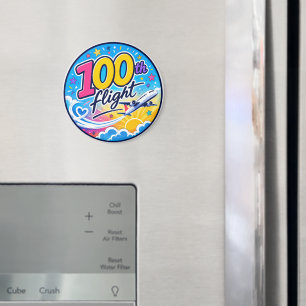 100:e färgglada flygplansresan minnessak magnet