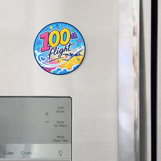 100:e färgglada flygplansresan minnessak magnet (In Situ (Fridge))