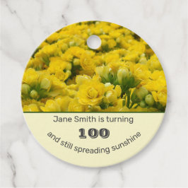 100:e Firande-Gultens Blommigt Milstolpe-födelseda Gåvor Etiketter