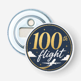 100:e flygning guld flygplan resminne flasköppnare