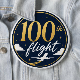 100:e flygning guld flygplan resminne knapp