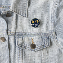 100:e flygning guld flygplan resminne knapp