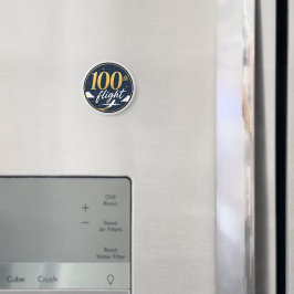 100:e flygning guld flygplan resminne magnet