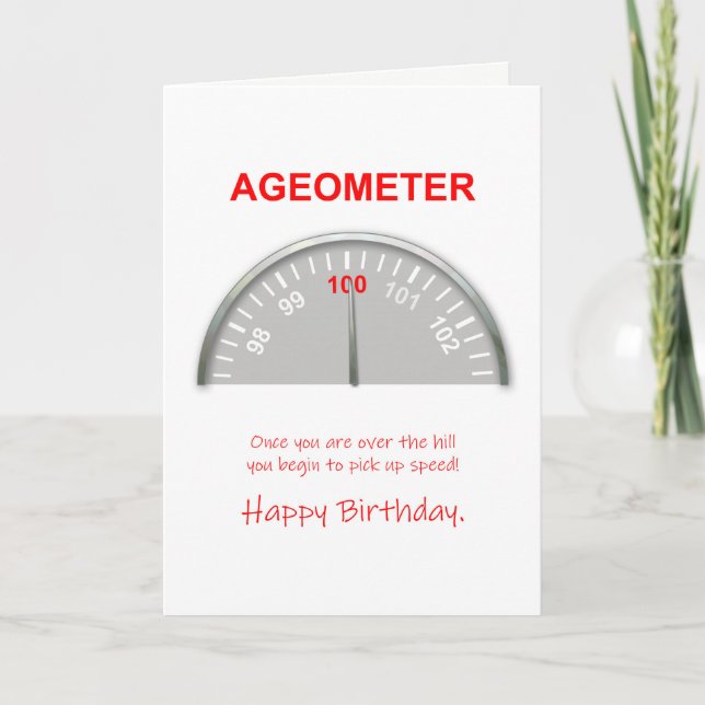 100:e födelsedag, Ageometer Reading Kort (Framsida)