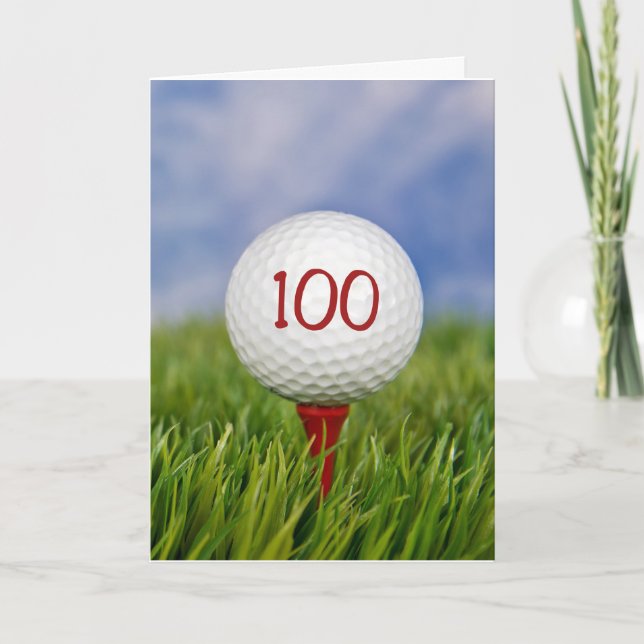 100:e födelsedag Golf Boll Kort (Framsida)