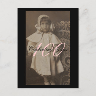 100:e födelsedag inbjudan vykort