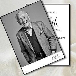 100:e födelsedag, manlig Snyggt, foto Monogram Inbjudningar