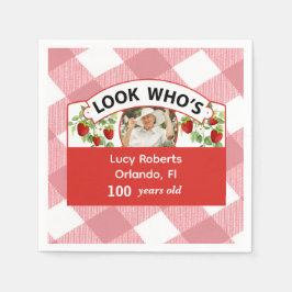 100:e födelsedag Napkin - Anpassade Pappersservett