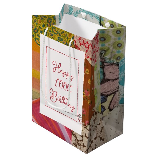 100:e födelsedag Quilt Mönster med Nål (Framsidan Vinklad)