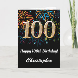 100:e födelsedag regnbåge, svart och Guld Kort
