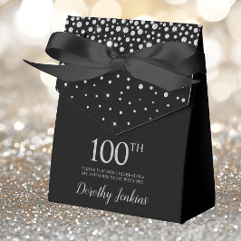 100:e födelsedag, svart, Sparkly Tack Presentaskar