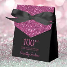 100:e födelsedag Svarta Shock rosa-Tack