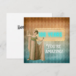 100:e födelsedag Vintage - platta födelsekort