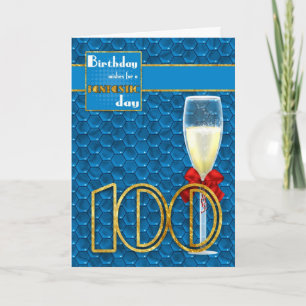 100:e födelsedagen - Geometric Birthday Card Champ Kort