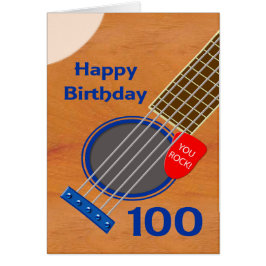 100:e födelsedagen Guitar Player-födelsedag Hälsningskort
