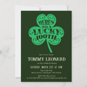 100:e födelsedagen Lucky Shamrock Irish Inbjudningar