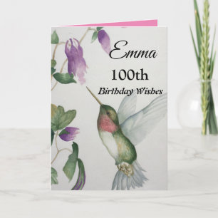 100:e födelsedagen Önskemål Elegant Hummingbird Fl Kort