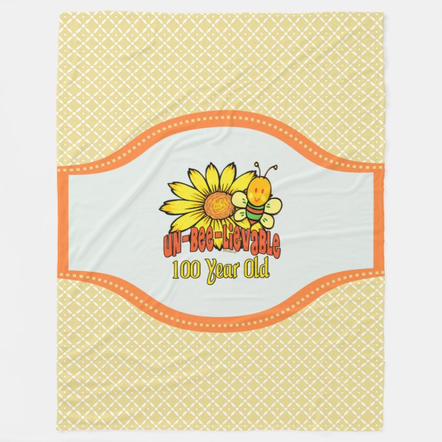 100:e födelsedagen - otroligt vid 100 års ålder fleecefilt (Framsidan)