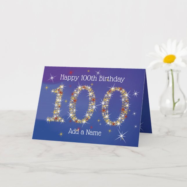 100:e födelsedagen - stjärnornas nummer - blå - 10 kort (Liten växt)