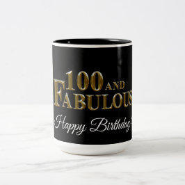 100:e födelsedagen Två-Tonad mugg