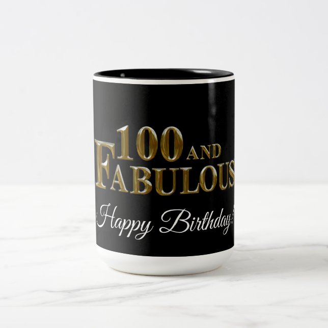 100:e födelsedagen Två-Tonad mugg (Center)