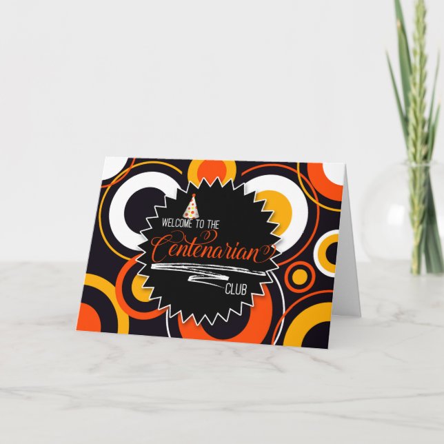 100:e födelsedagens geometriska cirklar Centenaria Kort (Framsida)