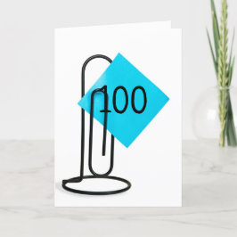 100:e födelsedagsanteckning på ett Pappert klipp Kort