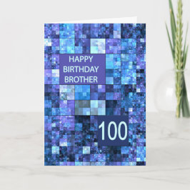 100:e födelsedagsbror, blå fyrkanter, kort