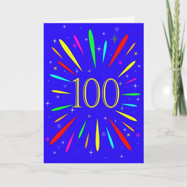 100:e födelsedagsexplosionskort kort (Framsida)