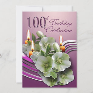100:e Födelsedagsfest inbjudan