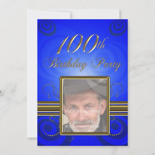 100:e Födelsedagsfest inbjudan (Framsida)