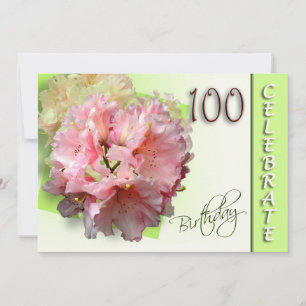 100:e Födelsedagsfest inbjudan - Rhododendron