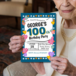100:e födelsedagsfesten 100 år gammal firande inbjudningar