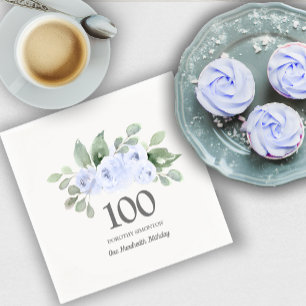 100:e Födelsedagsfesten Blue Ro Eucalyptus Pappersservett