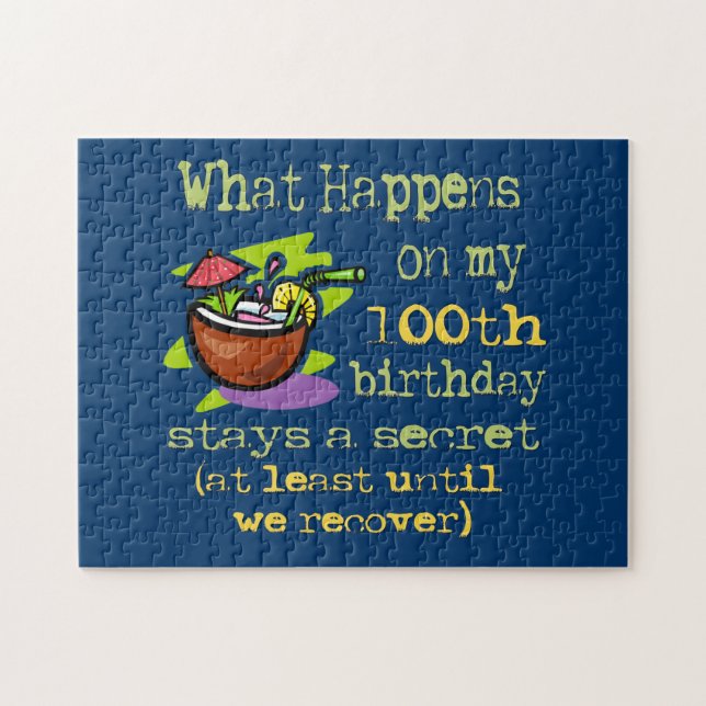 100:e Födelsedagsfesten. Vad händer på mina 100 Pussel (Horisontell)