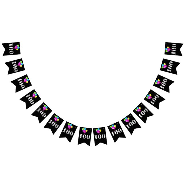 100:e födelsedagsfestens ballonger vimplar (Alla)