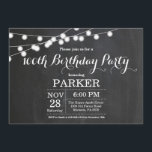 100:e födelsedagsinbjudan: kalkpanel inbjudningar<br><div class="desc">100:e födelsedagsinbjudan med Ljus-kalkbrädesbakgrund. 13:e 15:e 16:e 18:e 21:e 30:e 40:e 60:e 70:e 80:e 90:e 100:e,  oavsett ålder. Om du vill göra ytterligare anpassningar klickar du på knappen "Anpassa" och användor verktyg som är utformat för att ändra mallen.</div>