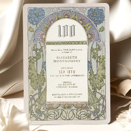 100:e födelsedagsinbjudan till Art nouveau från Mu Inbjudningar
