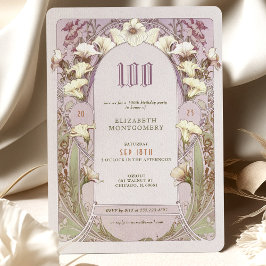 100:e födelsedagsinbjudan till Art nouveau från Mu Inbjudningar