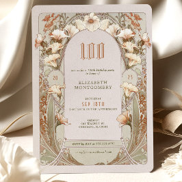 100:e födelsedagsinbjudan till Art nouveau från Mu Inbjudningar