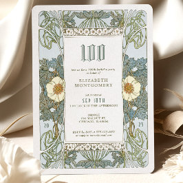 100:e födelsedagsinbjudan till Art nouveau från Mu Inbjudningar