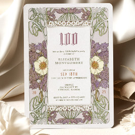 100:e födelsedagsinbjudan till Art nouveau från Mu Inbjudningar