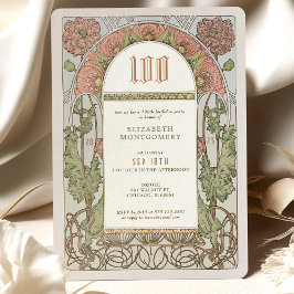 100:e födelsedagsinbjudan till Art nouveau från Mu Inbjudningar