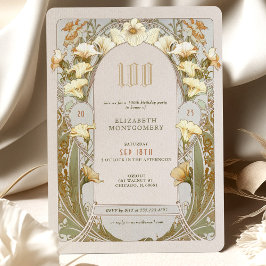 100:e födelsedagsinbjudan till Art nouveau från Mu Inbjudningar