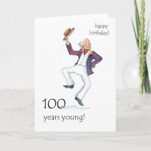 100:e födelsedagskortet - Man dansar! Kort