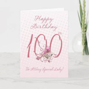 100: e födelsedagskortet - Rosa ros - till en myck Kort